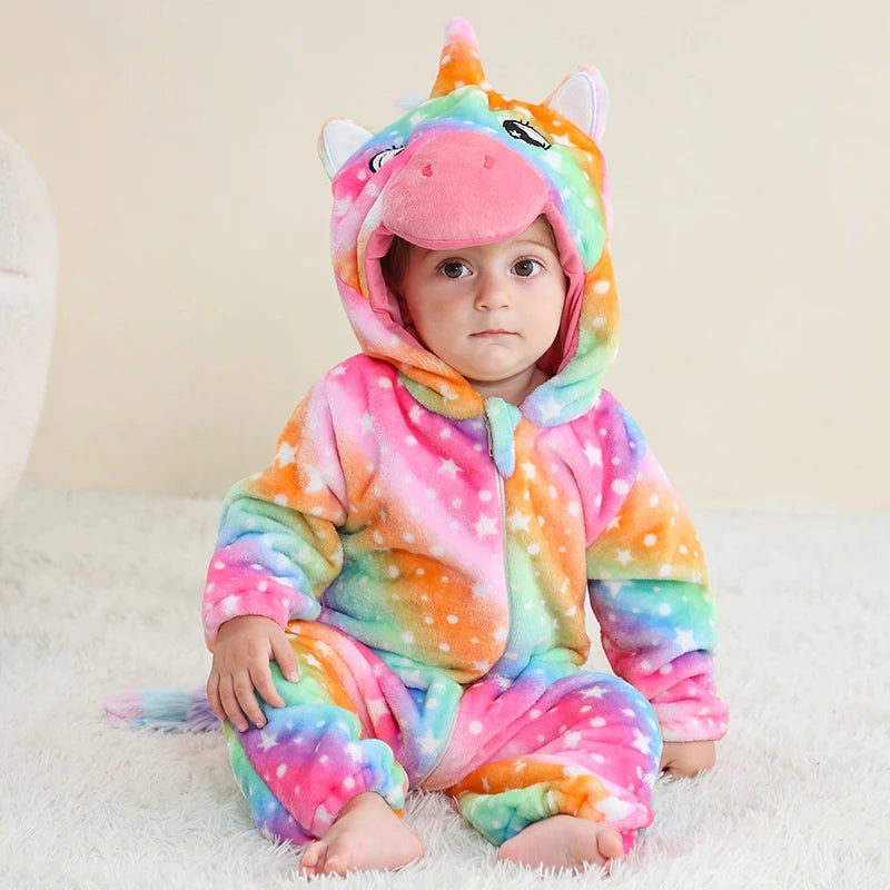 Red Dinosaur Costumes Newborn Baby Rompers Toddler Cosplay Clothes Kigurumi Boy Girls Pajamas Animal Cute Romper Unicorn Onesies