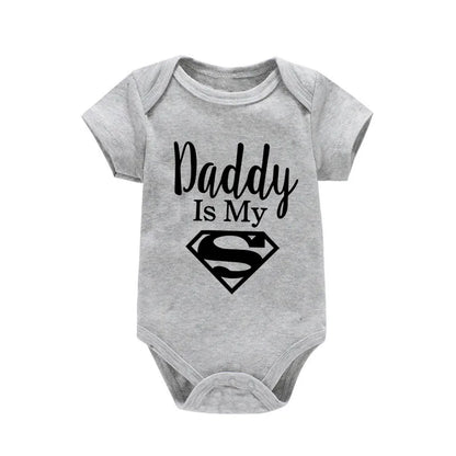 Baby Romper Newborn Baby Boys Girls Clothes Gold Daddy Is My Hero Funny Print Infant Baby Jumpsuit Cute Casual Baby Bodysuit