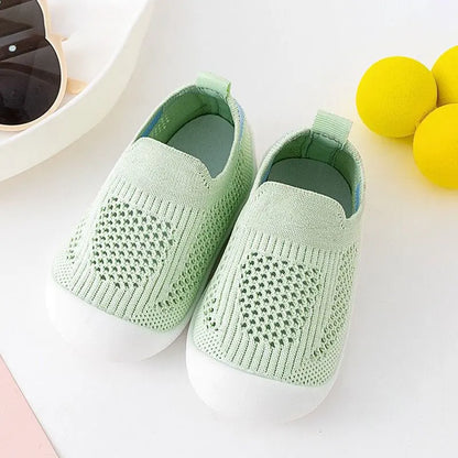 Baby Shoes Anti-Slip Breathable Infant Crib Floor Socks with Rubber Sole for Children Girls Boys Mesh Shoes Soft Bottom Slippers