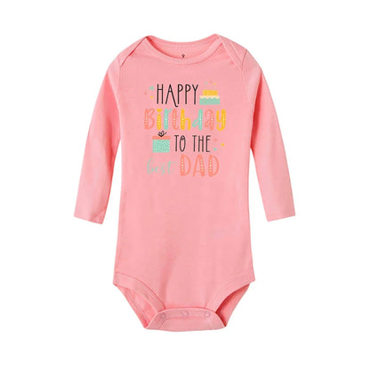Baby Rompers Happy Birthday to the Dad Print Infant Bodysuit Boys Girls Clothes Daddy Birthday Present Jumpsuit Toddler Outfits