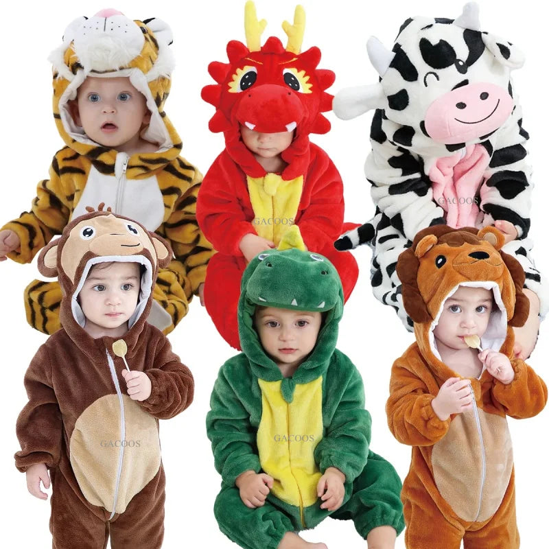 Red Dinosaur Costumes Newborn Baby Rompers Toddler Cosplay Clothes Kigurumi Boy Girls Pajamas Animal Cute Romper Unicorn Onesies