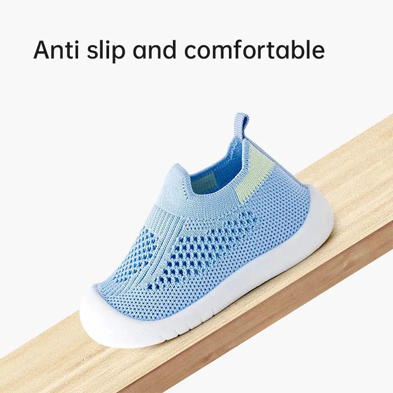 Baby Shoes Anti-Slip Breathable Infant Crib Floor Socks with Rubber Sole for Children Girls Boys Mesh Shoes Soft Bottom Slippers